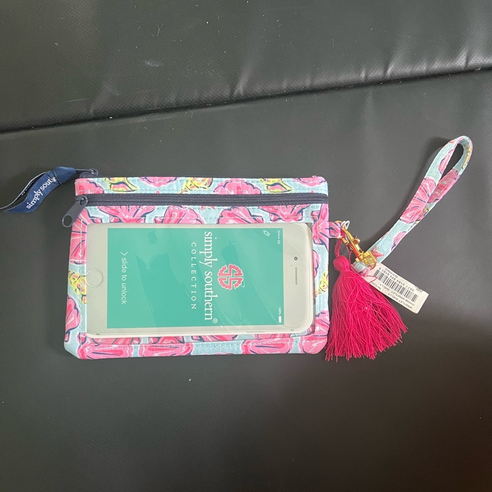Never used simply southern wallet handbag phone case wristlet with shells sea
